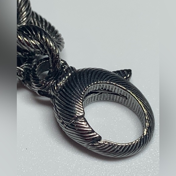 Vintage BRONZE Milor Italian Stainless Steel Dark Heavy Brushed Link Bracelet - Picture 15 of 16